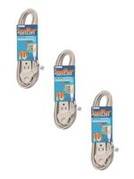 Prime Wire & Cable EC940610-3-Pk 10-Feet 16/3 SPT-2 3-Outlet Cord, 3-Pack, Almond
