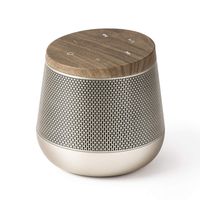 Lexon Miami Sound - Bluetooth Speaker, 5W, Bluetooth 4.0 + EDR, Hands Free Microphone, Touch Sensor Controls - Autonomy 7 Hours - Soft Gold/Wood