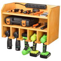 Drill Charging Station | Drill Storage | Wall Mounted Tool Storage Organizer | Power Tool Storage - Power Drill Toolbox Screwdriver Cordless Drill Organizer - Tool, Parts Craft Organizer Wooden