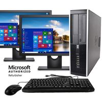 Dell Wireless Desktop Computer Package Compatible with HP Elite Intel Quad Core i5 3.1-GHz, 8gb Ram, 1 TB, Dual 19" LCD Monitors, DVD, WiFi, Bluetooth, Windows 10 (Renewed)