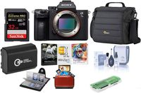 Sony Alpha a7 III 24MP UHD 4K Mirrorless Digital Camera (Body Only) - Bundle 32GB SDHC U3 Card, Camera Case, Spare Battery, Cleaning Kit, Memory Wallet, Card Reader, Mac Software Package