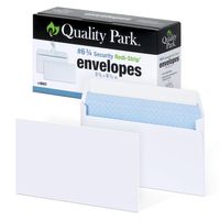 Quality Park #6 3/4 Security-Tinted Envelopes with Peel & Seal, 100-Pack, White - QUA10417