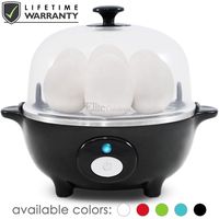 Maxi-Matic EGC-007B Easy Electric Egg Poacher, Omelet & Soft, Medium, Hard-Boiled Measuring Cup Included, 7 Capacity, Black