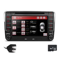 XTRONS Double 2 DIN 7 Inches HD Touchscreen Car Stereo DVD GPS Navi Player Dual CANbus with Screen Mirroring Function for VW Skoda Seat Golf EOS Reversing Camera&Map Card Included