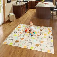 North States 71" x 71" Folding ABC Play Mat - Extra large, designed to fit 6-panel or 8-panel Superyards. Foldable. Almost 36 square feet of play space (ABC multicolored)