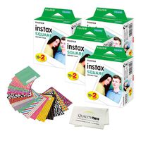 Fujifilm Instax Square Instant Film and Stickers for The Fujifilm instax Square Instant Camera + Quality Photo Microfiber Cloth. 80 Films