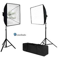 LimoStudio 1600 Watt Photo Studio Lighting Softbox Video Light Kit and Carry Case with 16x24-Inches Softboxes and 8pcs 45W 6500k Bulbs, AGG847