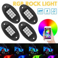 RGB LED Rock Lights, Led Car Lights Bluetooth Control Colorful Atmosphere Lights Kits,（Timing Function, Music Mode ）Car UnderGlow Lights for Trucks and Various Car