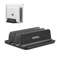 Vertical Laptop Stand-Diocall Laptop Stand Compatible with MacBook Pro/Air-Save Space with Double Slots-Fit Notebooks and Tablets, Black