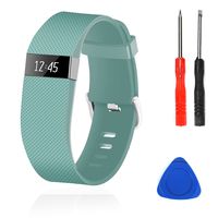 Wizvv Compatible Bands Replacement for Fitbit Charge HR,Charge HR 1, with Metal Buckle Fitness Wristband Strap Women Men Large Small (Teal,Large)
