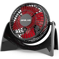 OPOLAR Super Quiet Desk USB Fan, Maximal 40db, Perfect Table Fan, Small Size, 2 Speeds, 360° Rotating Free Adjustment Personal Fan for Home,Office and Dorm-Red