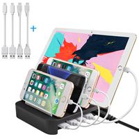 Apple Watch Stand, Cell Phone Stand Charging Dock, Ptuna USB Charging Station for iPhone, Galaxy, iPad, Smartphones, Tablets, Apple Watch(Charging Cables Included-4 USB Ports)