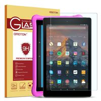 OMOTON Screen Protector for Fire HD 10 / Fire HD 10 Kids Edition, Tempered Glass / HD / 9H Hardness