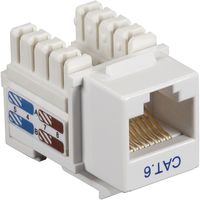 Black Box CAT6J-WH-25PAK Connect CAT6 Keystone Jack - Unshielded RJ-45, White, 25-Pack