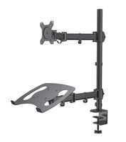 Gibbon Mounts Laptop Desk Stand and Monitor Mount,Full Motion Height Adjustable Holder,Fits up to 17" Notebooks,VESA 75,100 Compatible with 13-27" Screens,17.6 Lbs Weight Capacity per Arm