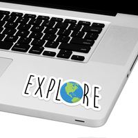 Explore The World Laptop Trackpad Sticker 1.5" Tall x 4" Wide