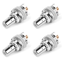 Areyourshop 4PCS White RCA Female Socket Chassis Connector Rhodium Plated Copper Jack