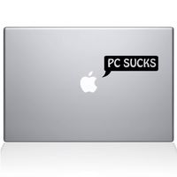 The Decal Guru PC Sucks Speech Bubble MacBook Decal Vinyl Sticker - 13" MacBook Pro (2015 & Older) - Black (1145-MAC-13P-BLA)