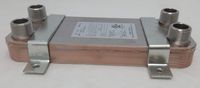 10 Plate Water to Water Brazed Plate Heat Exchanger 1" MPT Ports w/Brackets