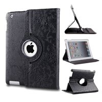 ELEOPTION Ultra Lightweight New Embossed Grid Luck Flower Leather Pattern 360 Degree Rotating Smart Case Cover for Apple iPad Mini 1 iPad Mini 2 iPad Mini 3 - (Supports Auto Wake/Sleep Function) With Free Stylus