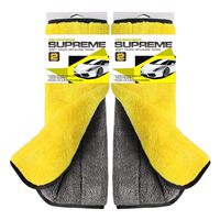 GCGZ 800GSM Microfiber Cleaning Cloths,Car Detailing Towel Polishing Drying Cloth Super Thick 17.7'' x 15'' (Yellow Grey 2PCS)