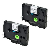 SuperInk 2 Pack Compatible for Brother HSe-221 HSe221 HS-221 HS221 Black on White Heat Shrink Tube Label Tape use in PT-D210 PT-D400 PT-E300 PT-E500 PT-P750WVP Printer (0.34''x 4.92ft, 8.8mm x 1.5m)