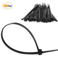 GOOACC Heavy Duty 8 Inch, Ultra Strong Plastic Multi-Purpose Cable Zip Ties 100-Pack, Black
