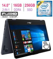 2018 ASUS VivoBook Flip 14-inch 2-in-1 Full HD (1920x1080) Touchscreen Laptop, Intel Core i7-7500U 2.7 GHz, 16GB DDR4 RAM, 256GB SSD, Bluetooth 4.1, Backlit Keyboard, Windows 10