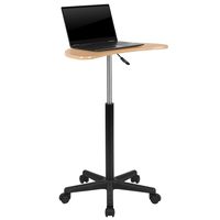 Flash Furniture Maple Sit to Stand Mobile Laptop Computer Desk -