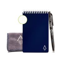 Rocketbook Smart Reusable Notebook - Dotted Grid Eco-Friendly Notebook with 1 Pilot Frixion Pen & 1 Microfiber Cloth Included - Midnight Blue Cover, Mini Size (3.5" x 5.5")