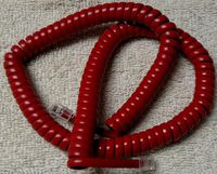 Red Medium (12' Ft) Generic Handset Cord for AT-T Phone Trimline 210 220 230 Princess 500 554 2500 2554 Cortelco 250047 255447 2500NDL 2554NDL GE5303 Landline Curly Coil by DIY-BizPhones
