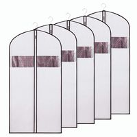 Zilink Garment Bags Suit Bag for Storage 54 inches with Clear Window Dust Proof Suit Cover Protector for Suit, Coat, Jacket, Dress Closet Storage, Set of 5