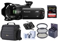 Panasonic HC-WXF991K 4K UHD Camcorder, 20X Leica DICOMAR Lens, Bundle kit with Video Bag + 32GB SDHC Card + 49mm Filter Kit + Memory Card Wallet +ProOptic Cleaning Kit