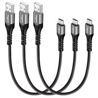 Fasgear USB C Cable, 3 Pack 1ft USB Type C 2.0 Cable Fast Charge and High-Speed Data Transfer Compatible with Moto G6 G7 Galaxy S8 S8+ S9 Oneplus 7 7pro Sony Xperia L1 XA2 Huawei P20 Lite (Gray)