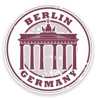 2 x 10cm/100mm Berlin Germany Vinyl SELF ADHESIVE STICKER Decal Laptop Travel Luggage Car iPad Sign Fun #9179