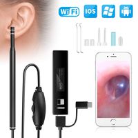 Ear Endoscope,Wireless Ear Camera, 1.3 Megapixels WiFi Ear Scope USB Ear Cleaning Endoscope,Wireless Digital Inspection Otoscope with 6 Adjustable LEDs for Android and iOS Devices, Windows&Mac