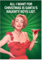 5908 'nau--ty Boy List' - Funny Merry Christmas Greeting Card with 5" x 7" Envelope by NobleWorks