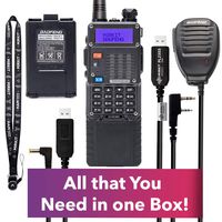 Extra Pack Mirkit BaofengRadio UV-5R MK5 8 Watt MP Max Power with 3800 mAh, Handheld Speaker Mic, Baofeng Programming Cable and Software - Extended Kit