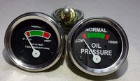 Massey Ferguson Tractor Gauge Set- Oil Pr(Male), Temp for MF 35,50,65,135,150,165 & Industrials 20,30,31,40,50A,70,202,204, 2500 TE20, TEA20, TO20, TO30, Massey Harris 22, 33, 44, 55, 333, 444, 555.
