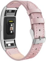 SWEES Bands Compatible for Fitbit Charge 2 Leather Small (5.6" - 7.5"), Genuine Leather Replacement Wristband Metal Connectors Women, Black, Beige, Brown, Grey, Rose Gold, Blue