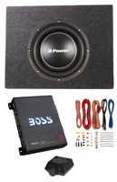 Rockford Fosgate Q Power 12" Shallow 1200W Subwoofer + Shallow Enclosure + Amplifier & Wire Kit