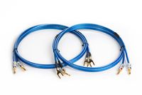 Harun Lite 12 Gauge Wire Speaker Cable W/ 2-Spade to 2-Banana Plugs, Pair Two Cables each (8 Ft)