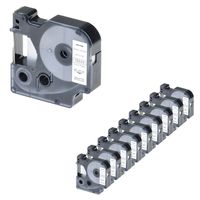 NineLeaf 10 Pack Black on White Vinyl Label Tape Compatible for DYMO 18444 Rhino LabelManager 210D 360D 420P Label Maker,12mm(1/2") x5.5m(18ft)