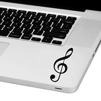 Treble Clef Laptop Trackpad Sticker 3" Tall x 1" Wide