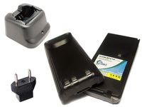 2 Pack Replacement for Icom BP-209N Battery + Charger with EU Adapter - Compatible with Icom BP-210 Two-Way Radio Battery and Charger (1600mAh, 7.2V, NI-MH)