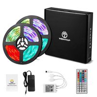 WenTop Led Light Strip Kit SMD 5050 32.8 Ft (10M) 300leds RGB 30leds/m with DC12V UL Listed Power Supply and 44 Key Ir Controller for TV, Bedroom,Kitchen Under Counter, Under Bed Lighting