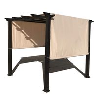 Alion Home Rod Pocket Waterproof Universal Replacement Shade Canopy Top Cover (4 Corner Grommets) for Pergola (16' X 10', Beige/Tan)