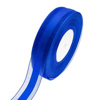 ATRibbons 50 Yards 1 Inch Wide Satin Ribbon with Organza Edge for Wedding Gifts Wrapping DIY Bows and Craft (Royal Blue)