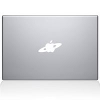 The Decal Guru 2068-MAC-15P-W Saturn's Rings Decal Vinyl Sticker, White, 15\" MacBook Pro (2015 & Older)