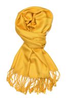 Achillea Large Soft Silky Pashmina Shawl Wrap Scarf in Solid Colors (Gold)